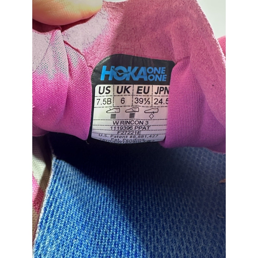 Hoka One One Women Rincon 3 Shoes Pink Blue Sneakers 1119396PPAT Size 7.5B - Picture 8 of 8